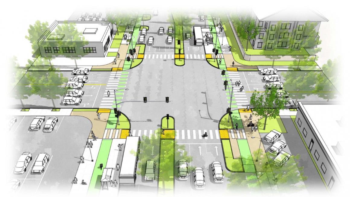 Rendering of Bascom Complete Streets Study design