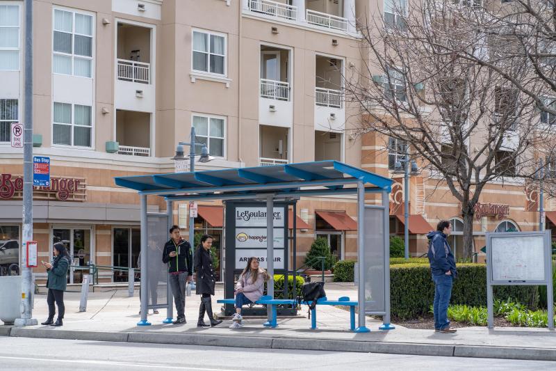 Upgraded bus shelter in Cupertino