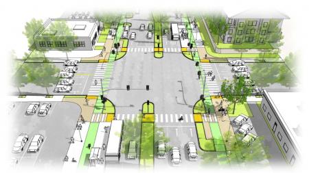 Rendering of Bascom Complete Streets Study design