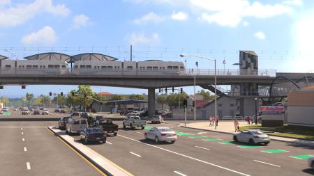 Rendering of Story Road elevated light rail station