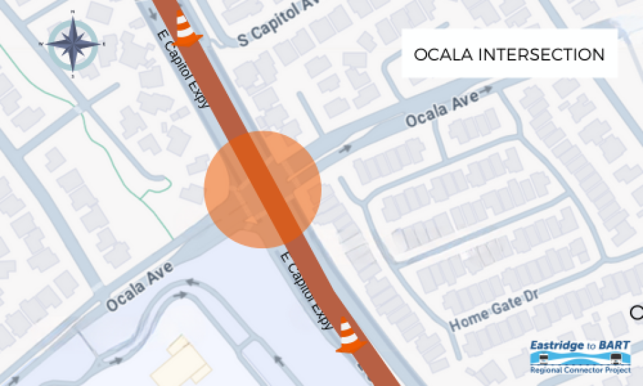 Ocala Ave intersection map