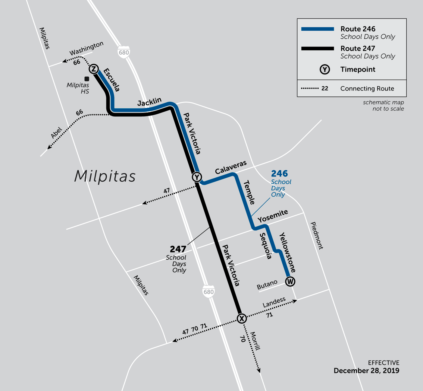 School Days Route Map. Leslie Middle School Bus Route on the Map.