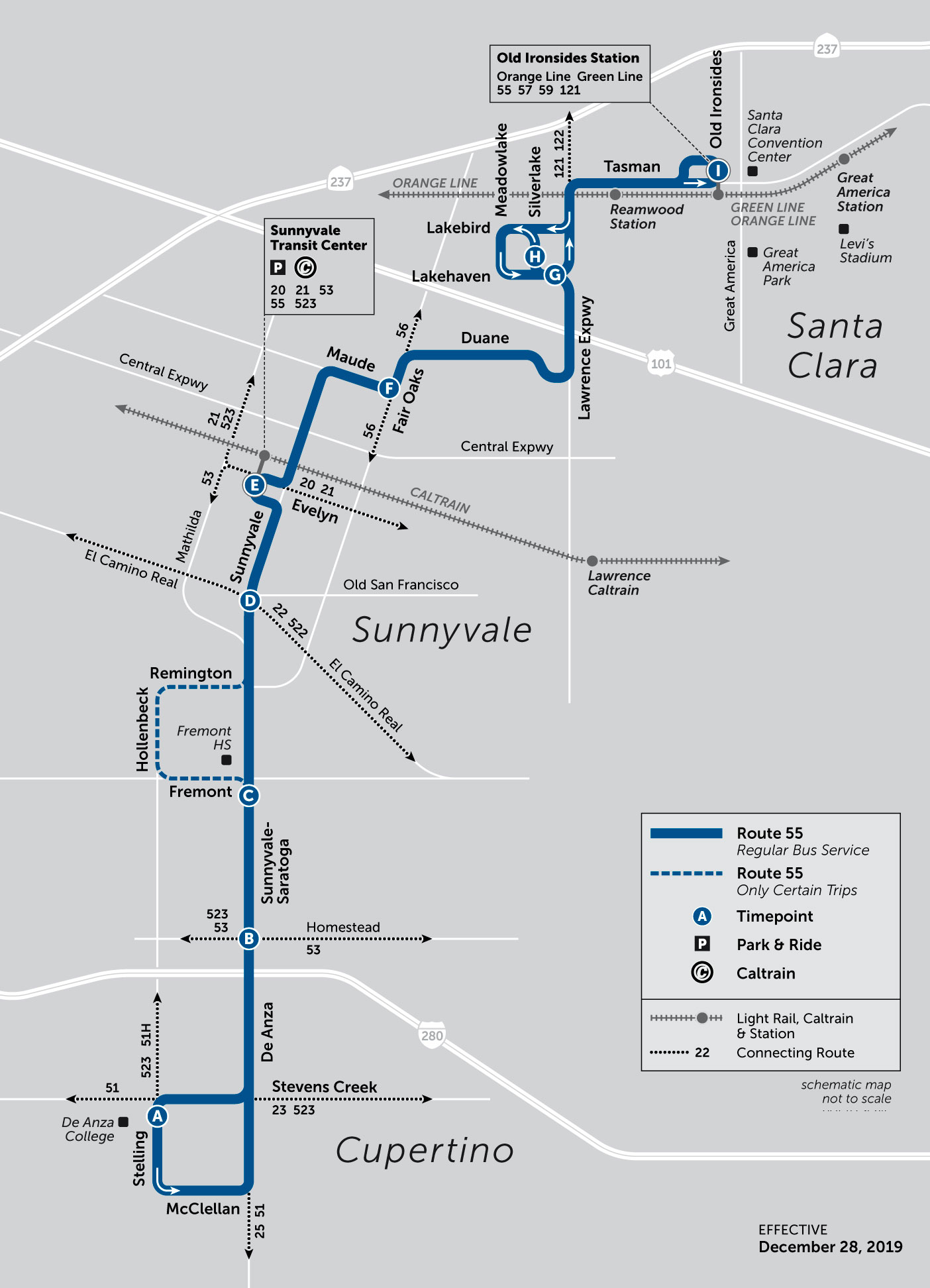 55 Bus Schedule VTA SF Bay Transit
