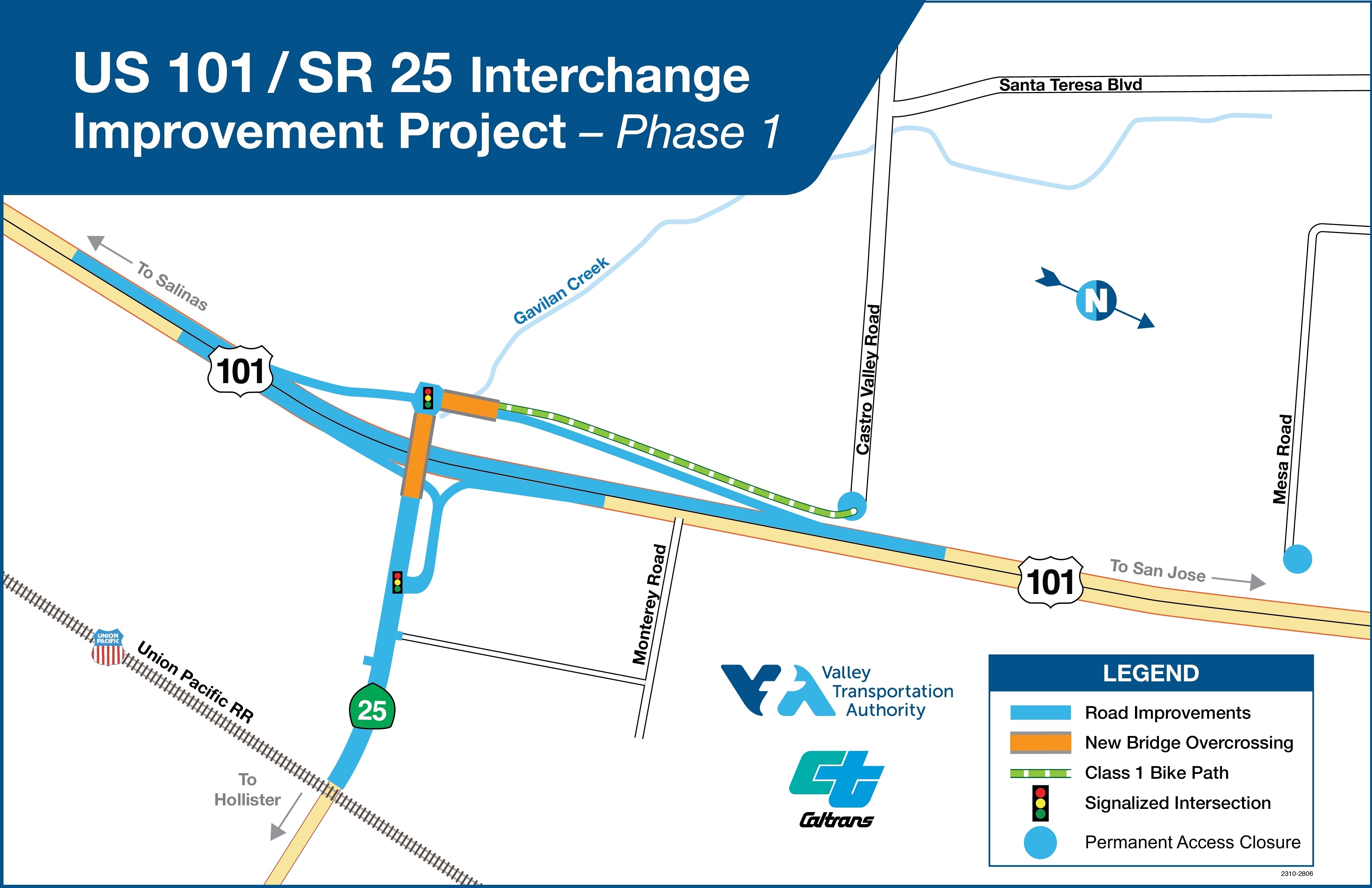 Sh25a Map Progress on US 101/SR 25 Interchange | VTA