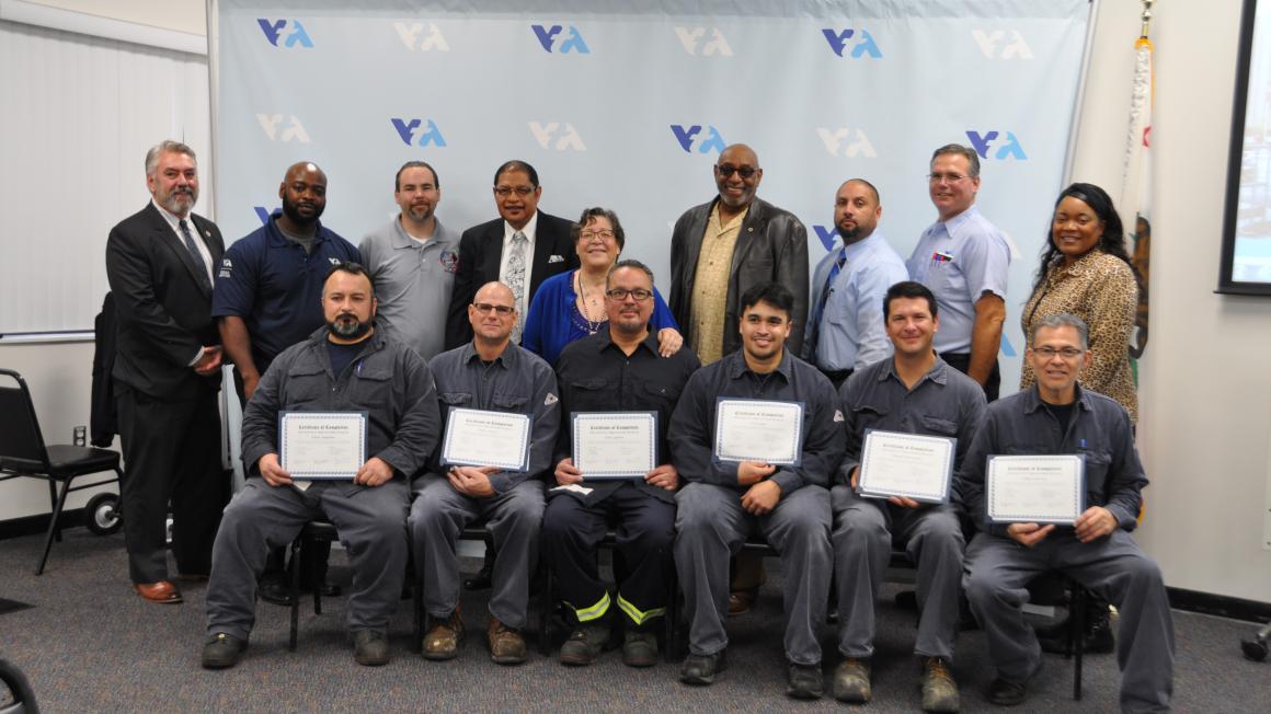 graduating apprentice class of overhead line workers