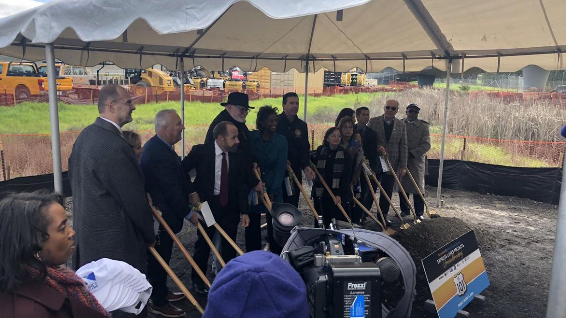 groundbreaing ceremony for express lanes