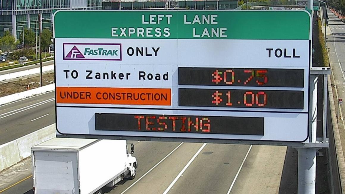 Express Lanes sign