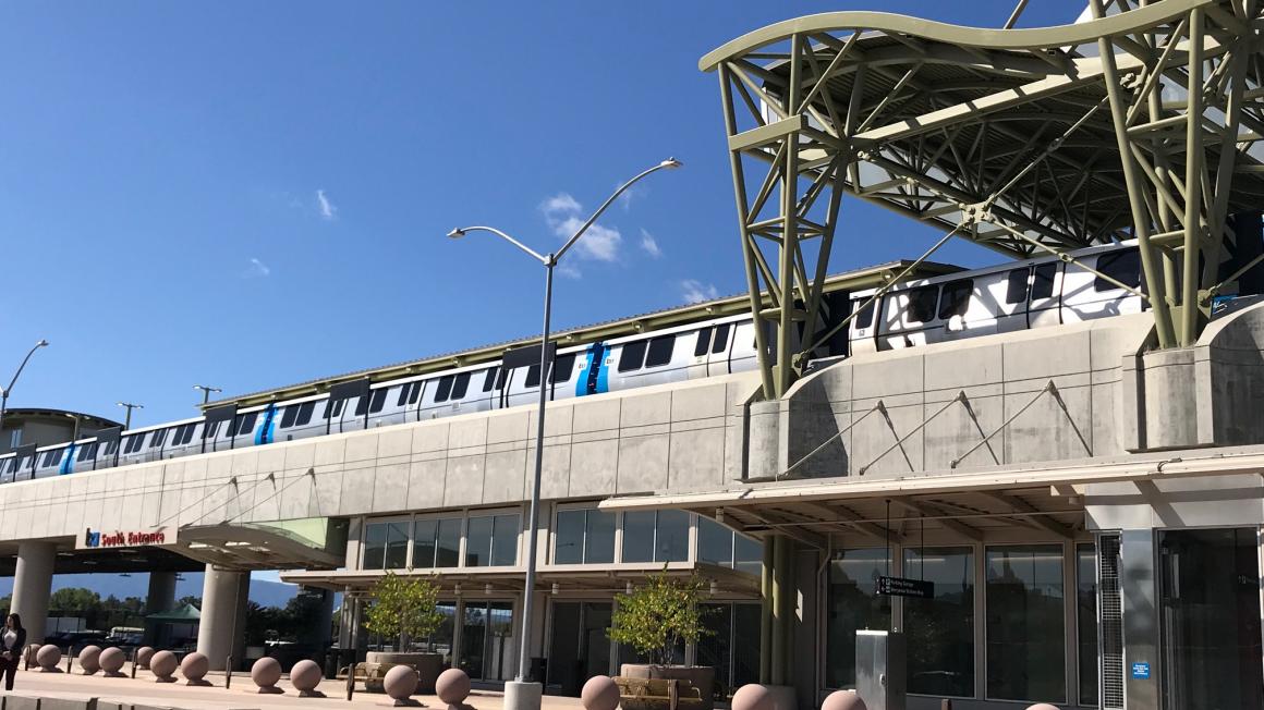 BART train at Berryessa Station