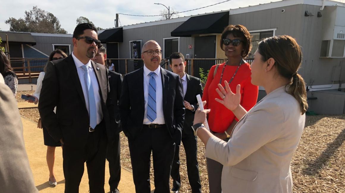 VTA General Manger Nuria Fernandez tours Bridge Housing Community