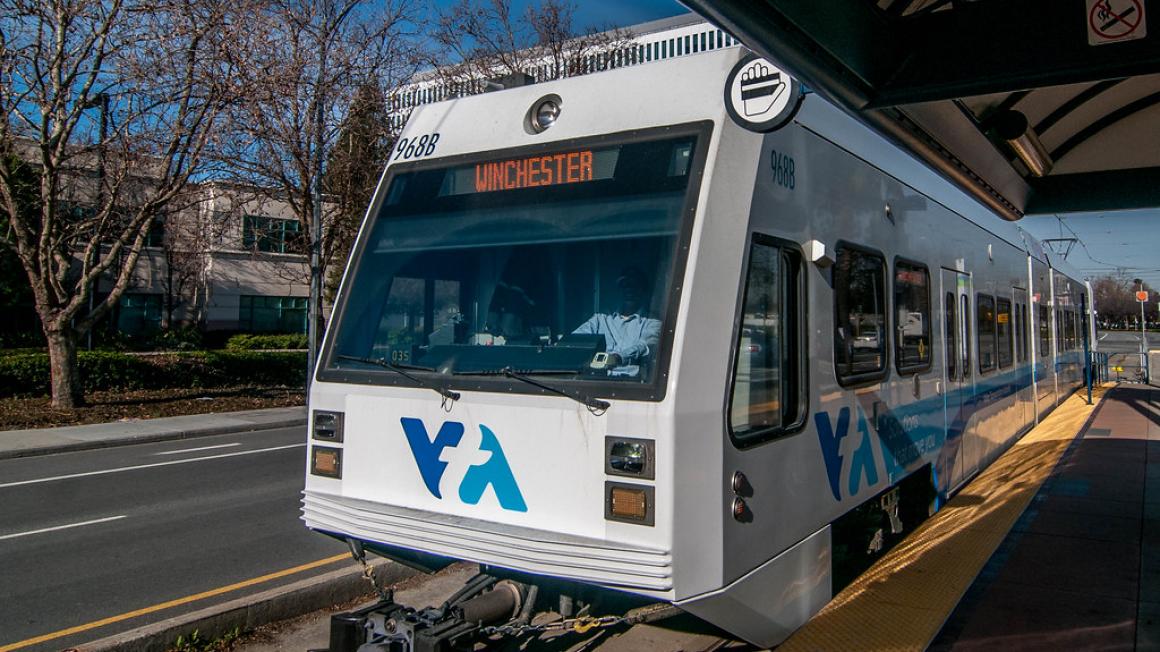 VTA light rail train