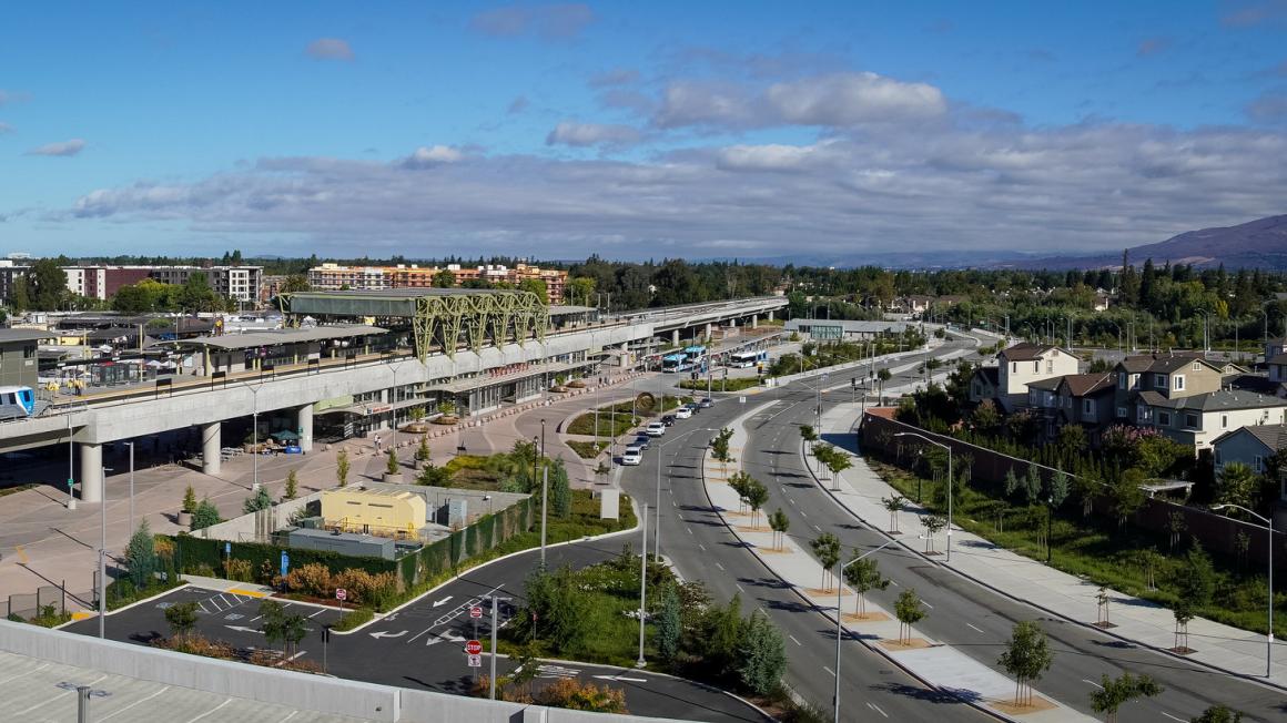 Berryessa Transit Center seen with adjacent street