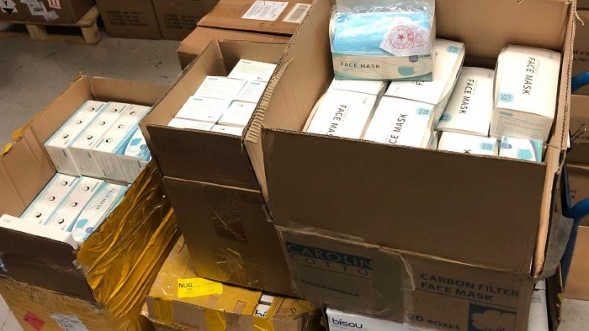 boxes of face masks