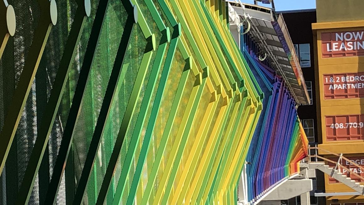 Colorful Pedestrian Bridge Now Graces Montague Expressway