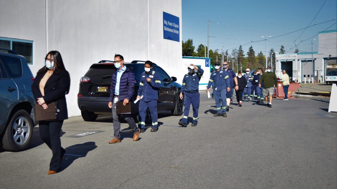 VTA employees line up for COVID testing