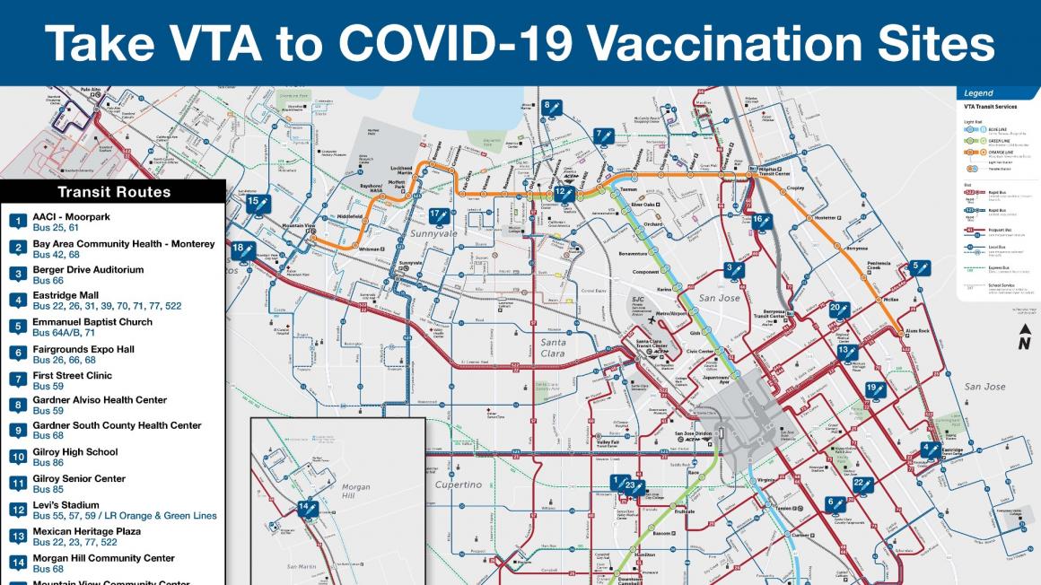transit map to vaccination sites
