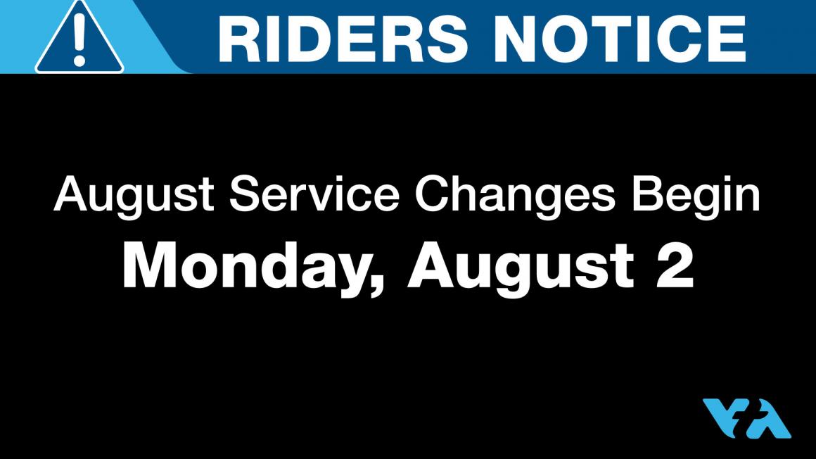 August Service Changes