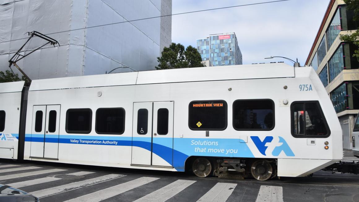 VTA light rail train