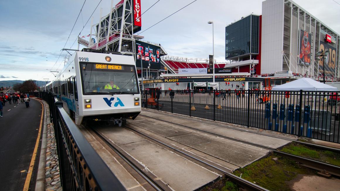 Train in front of Levis