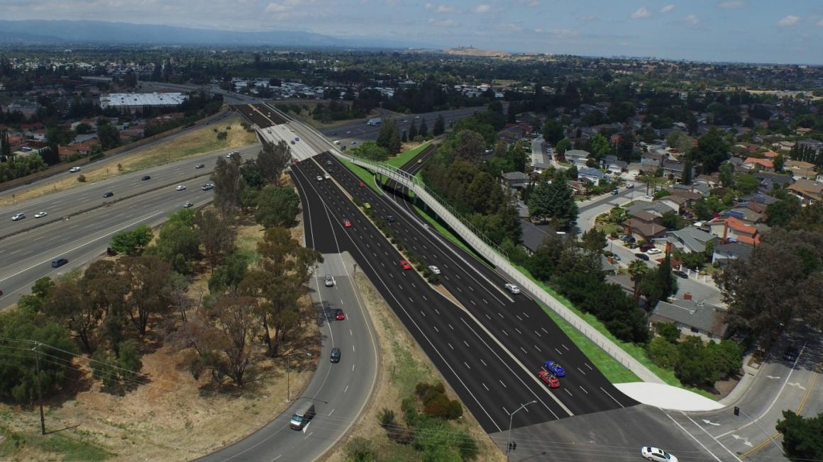 Rendering of us 101/Blossom Hill Interchange Improvement