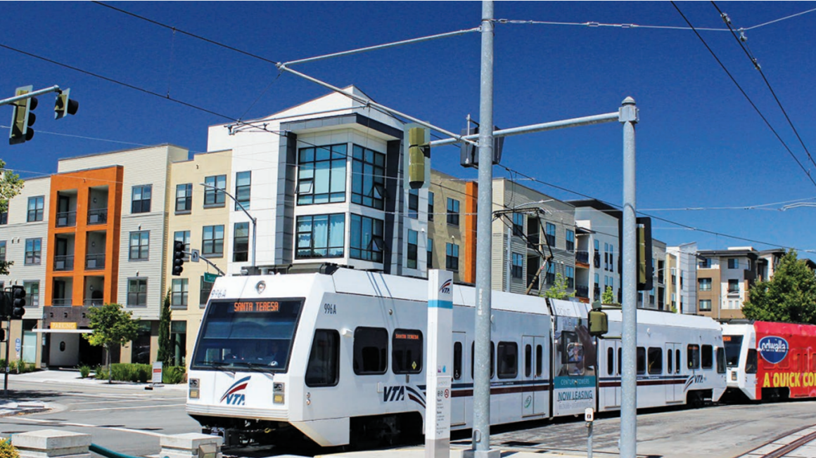 light rail runs along Tasman TOD