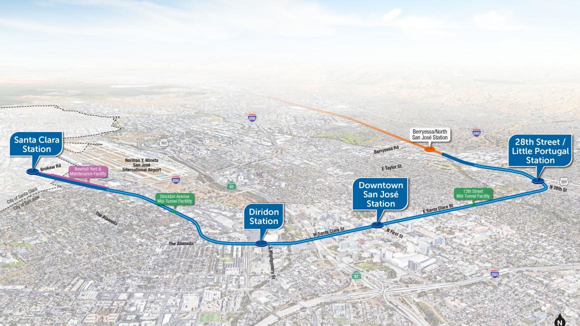 Aerial View of BART Phase II Project
