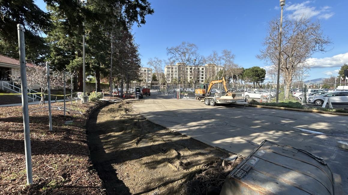 Construction at the River Oaks Park and Ride Parking Lot