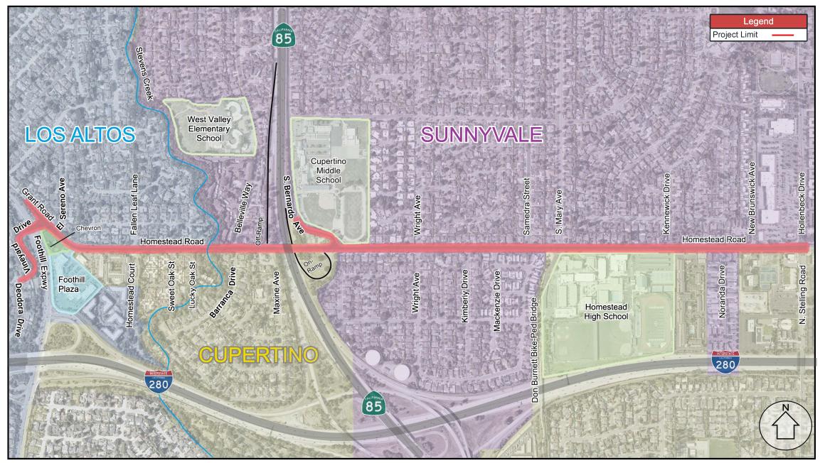 Homestead road Safe Routes to Schools map