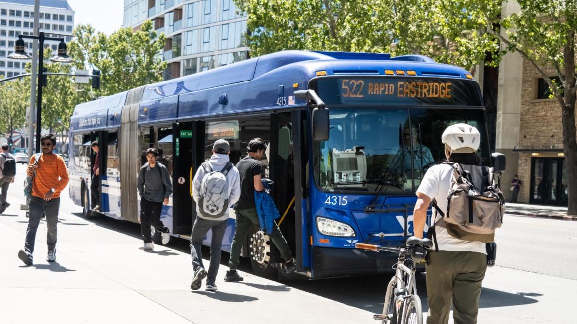 VTA bus and passengers