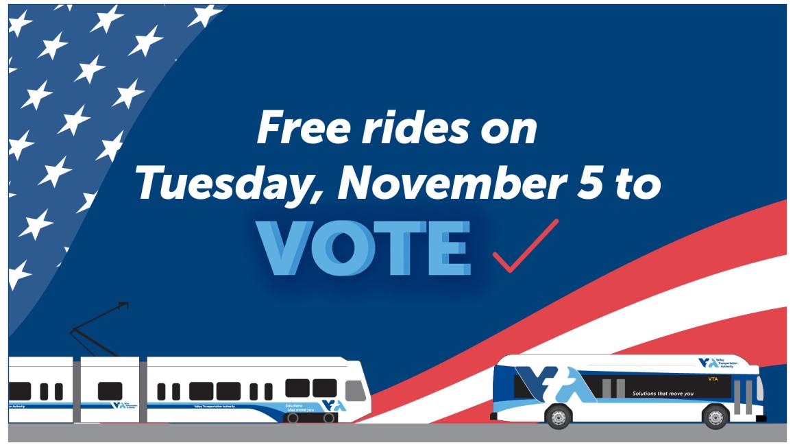 Free VTA Rides on Election Day