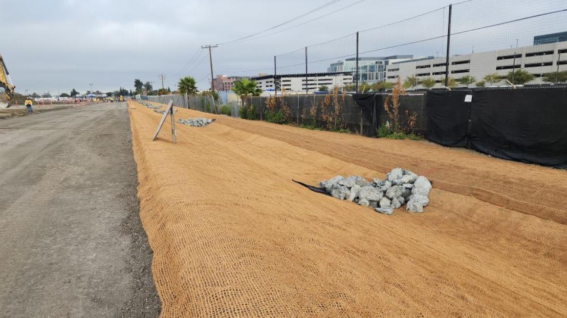 padding on the ground at west portal area