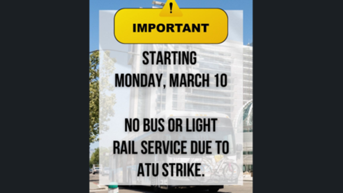 important: no bus or light rail service due to ATU strike