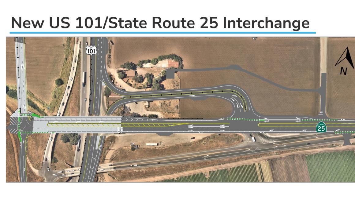 aerial photo of interchange at 101 and 25