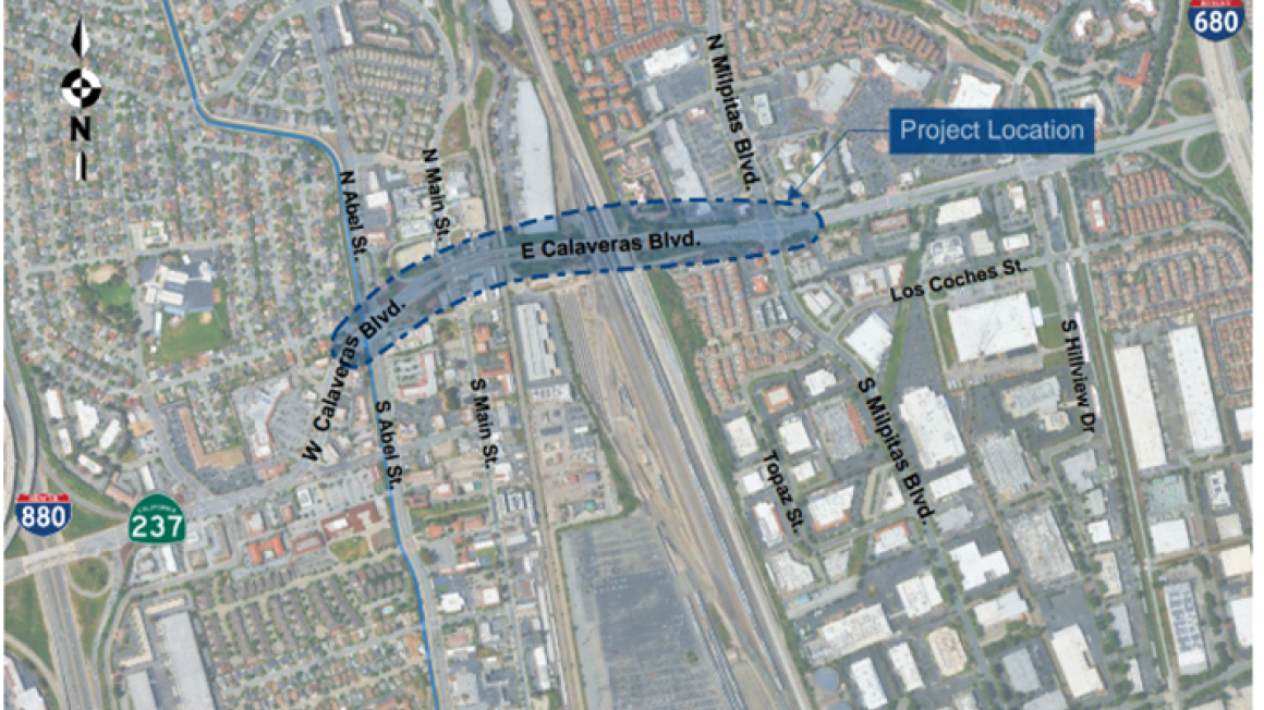 Calaveras Boulevard Google View Map of the Project Site
