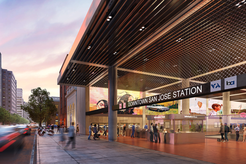 rendering of downtown San Jose BART station