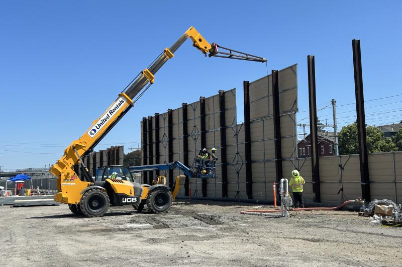 Panel Installation for the 24-foot Sound Wall