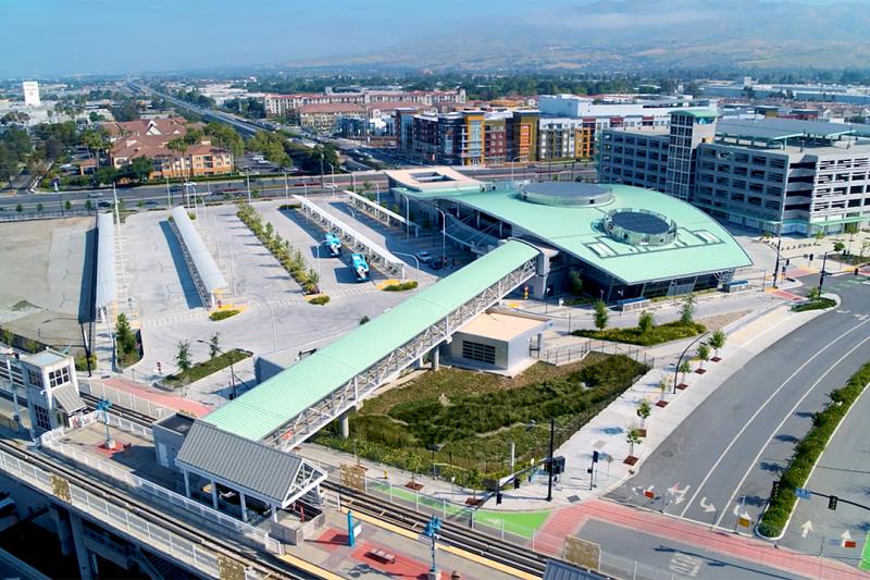 wide shot of Milpitas Transit Center