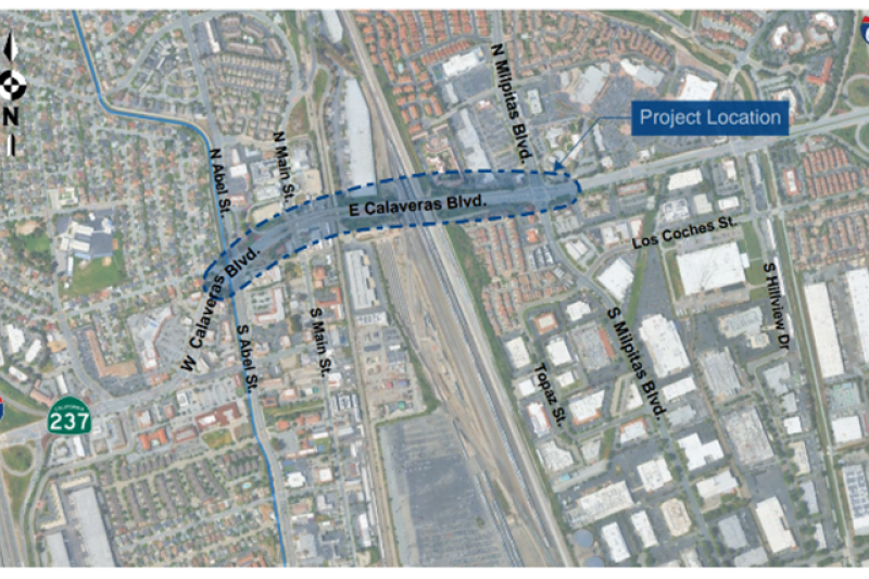 Calaveras Boulevard Google View Map of the Project Site