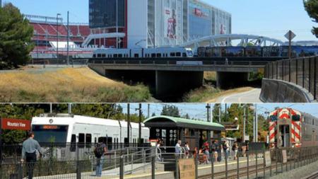 VTA Light rail trains