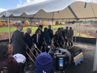 groundbreaing ceremony for express lanes