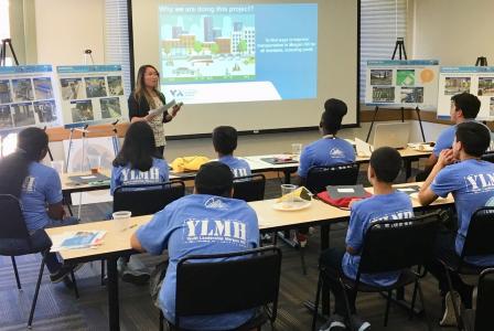 VTA planner Patty Boonlue leads discussion with Morgan Hill students
