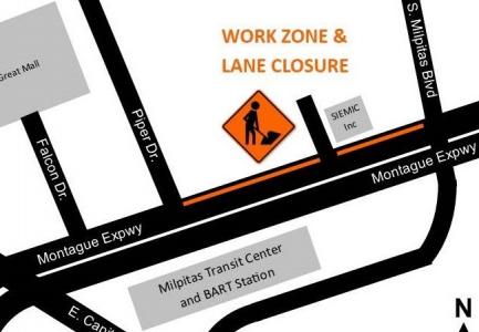 Montague Expressway closure map