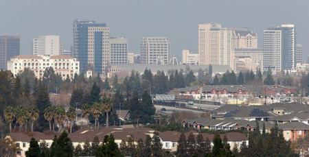 san jose skyline with smog