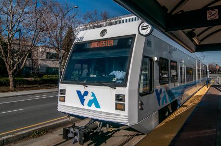 VTA light rail train