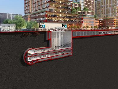 rendering of BART Phase II downtown underground station