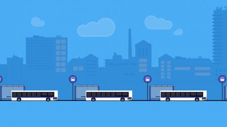 Graphic showing three buses lined up