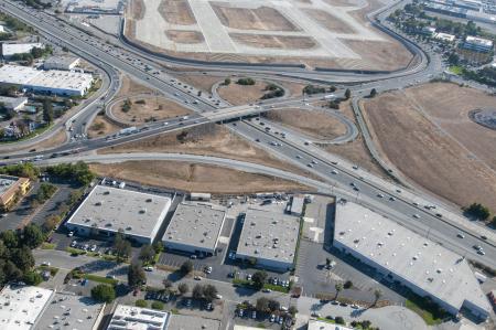 Aerial view of Trimble/De La Cruz Interchange