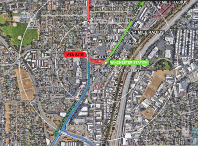 Map of potential winchester station transit-oriented development