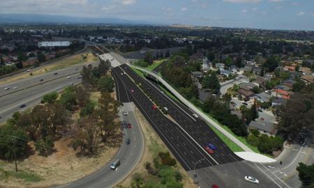 Rendering of us 101/Blossom Hill Interchange Improvement