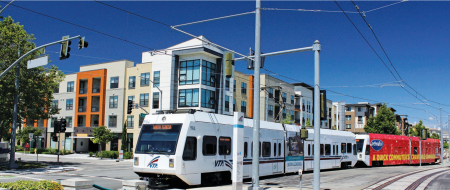 light rail runs along Tasman TOD