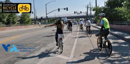 Image of bicyclists riding on a city street